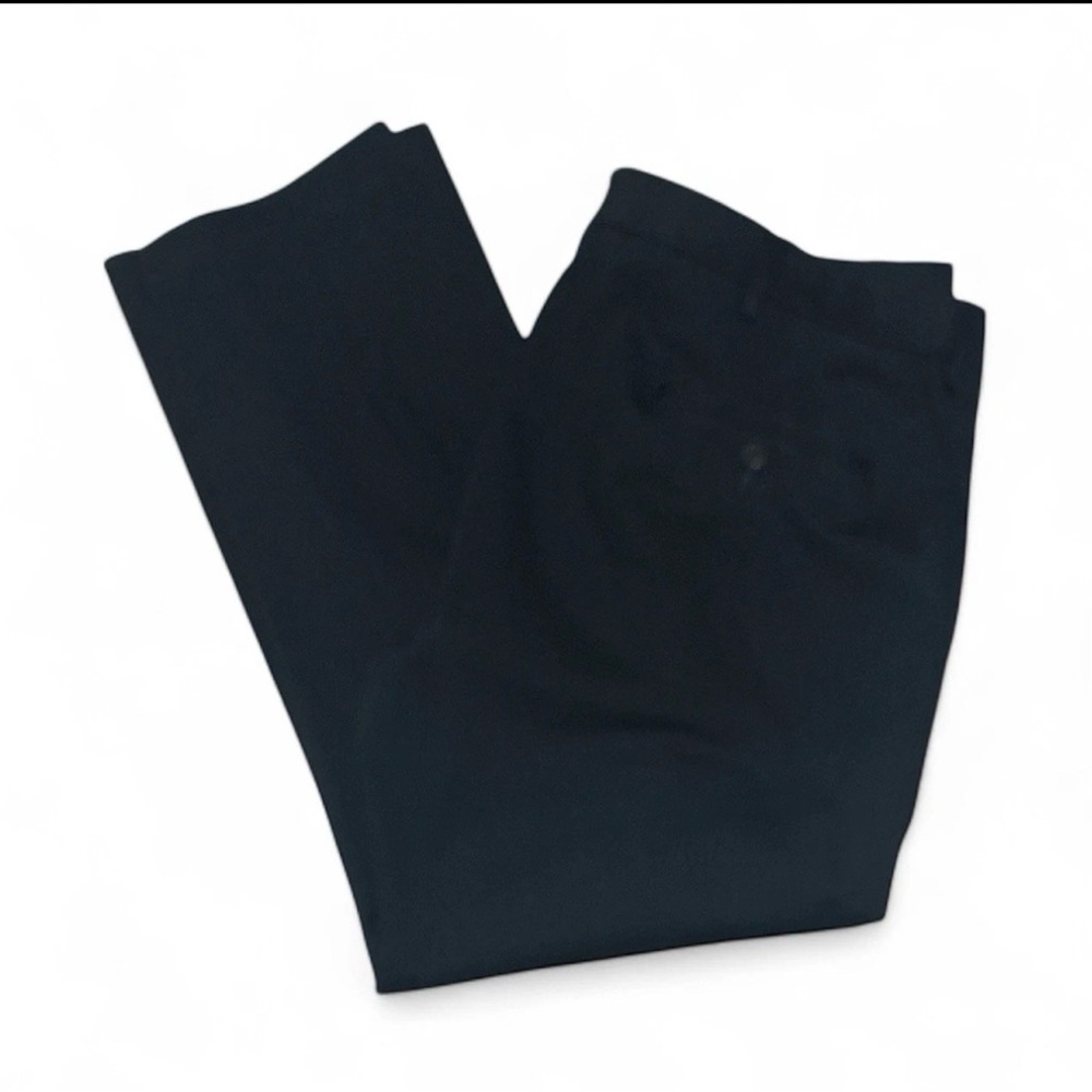 Haggar Men's 38x29 Iron Free Premium Khaki Classic Fit Navy Flat Front Pants - Picture 1 of 3